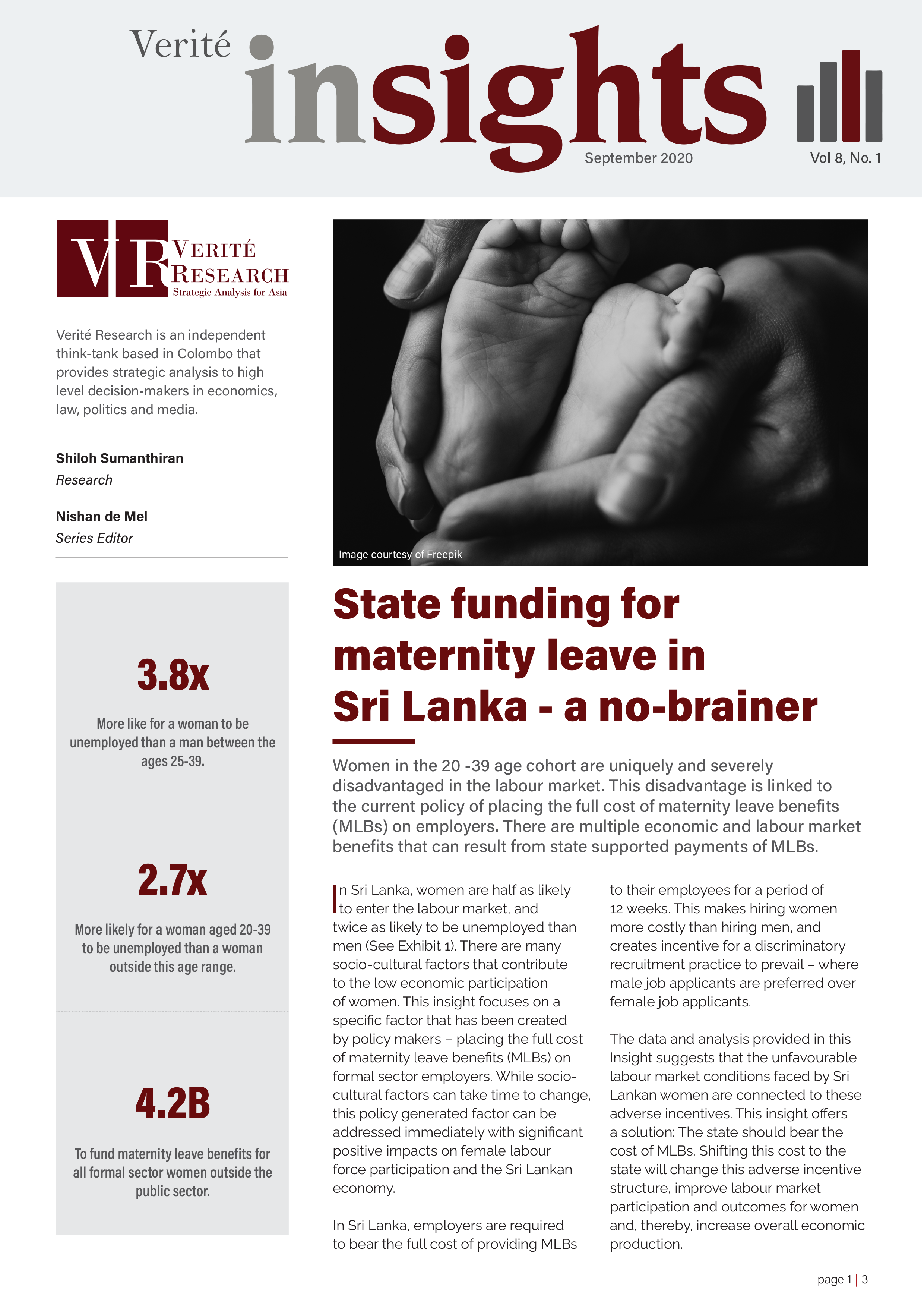 Statefunding for Maternity Leave Benefits in Sri Lanka Verité Research