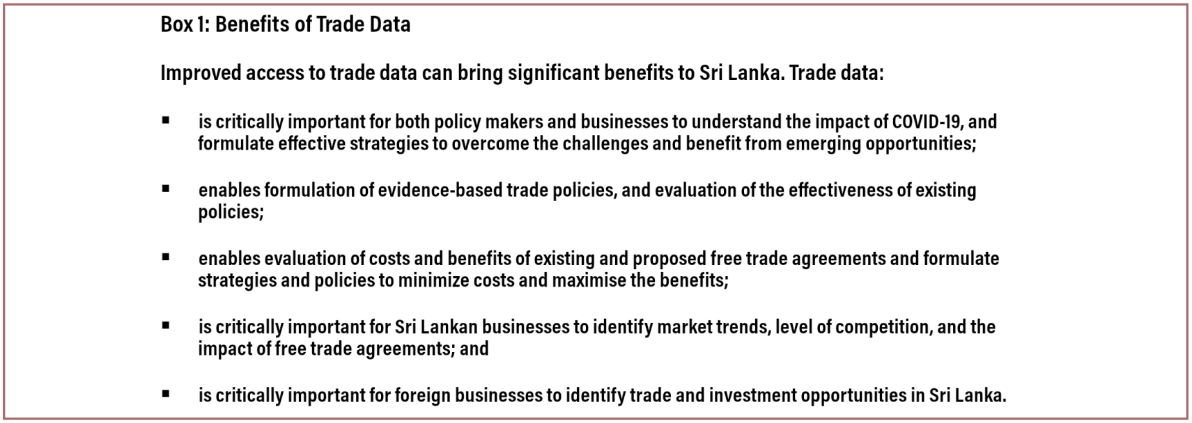 benefits of trade data